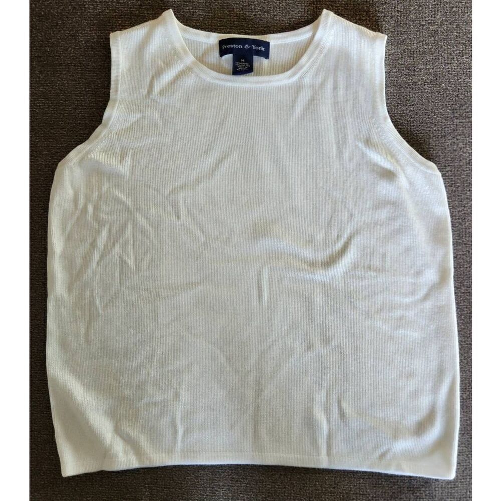 T31 Preston & York dressy white knit tank top layering piece